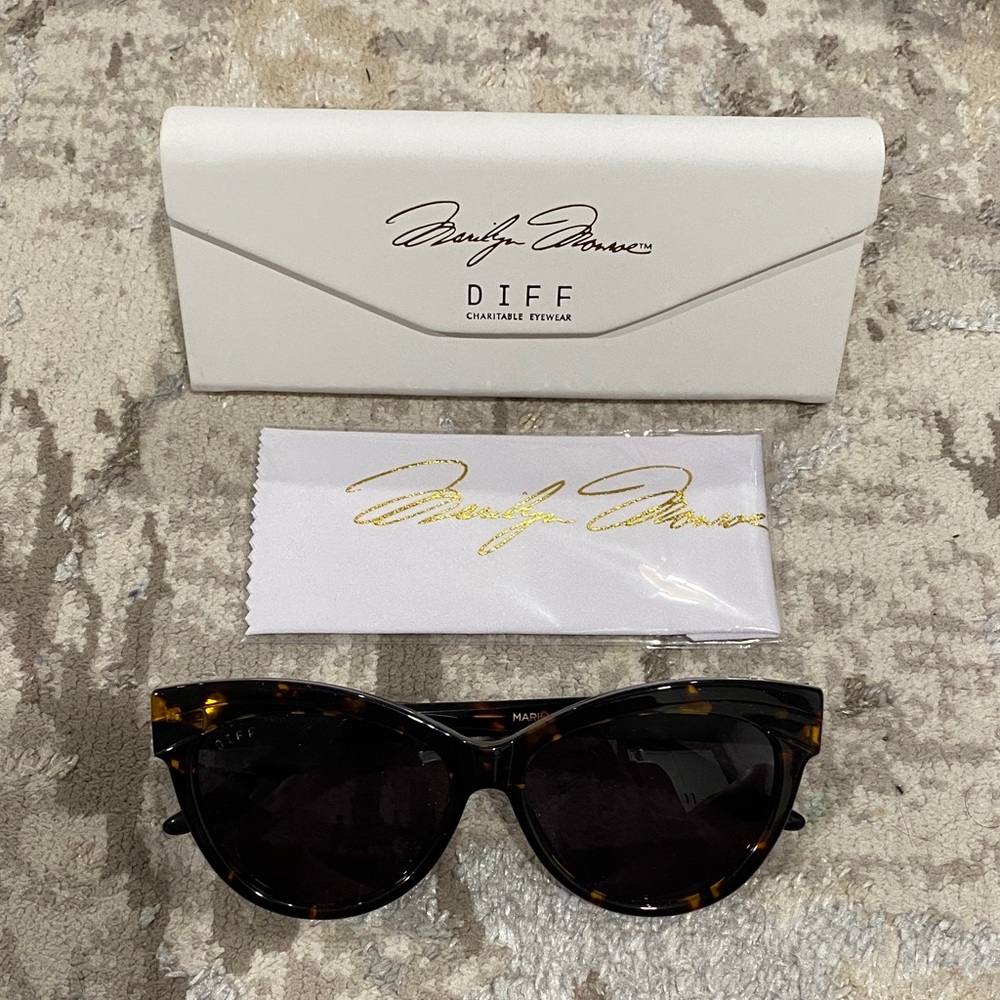 DIFF + Marilyn Monroe Tortoise Cat Eye Sunglasses